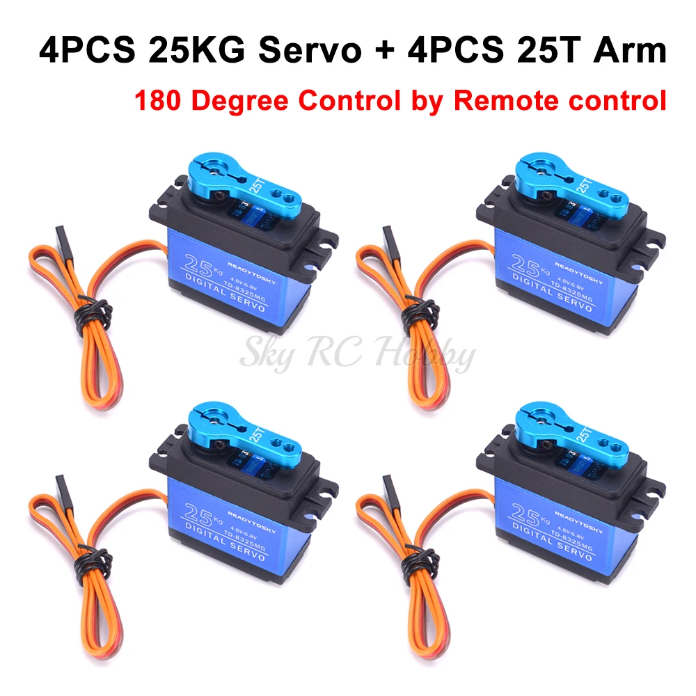 Servo 20KG 25KG para Robôs e Braços RC - Kit de 1-4 Peças