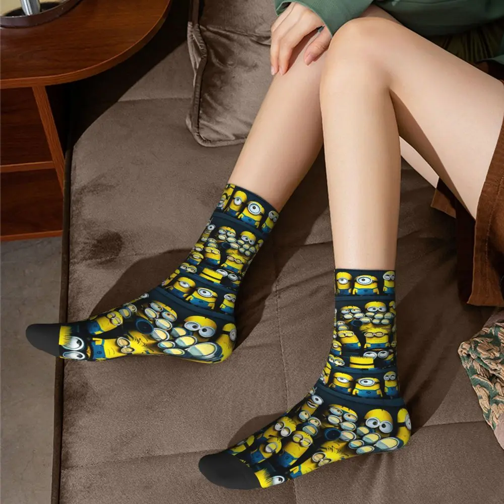 Custom Cool Print M- Minions Cartoon Socks for Women Men Stretchy Summer Autumn Winter M- Minions Bananas Crew Socks 140 S85ed408c425548e29bf9fc98e31d2238g