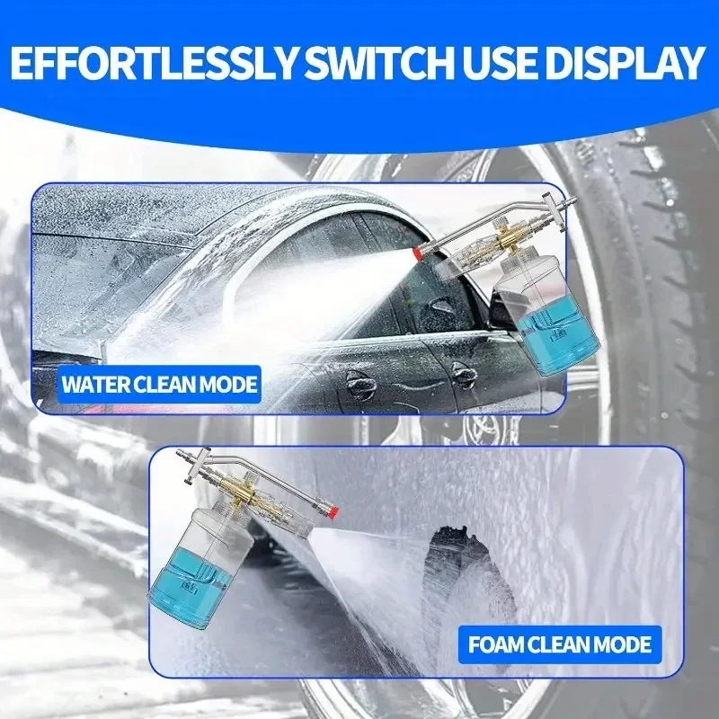 압력 세척기 이중 기능 완드 1/4인치 퀵 커넥트 스노우 폼 캐논 비누건 자동차 세척 액세서리