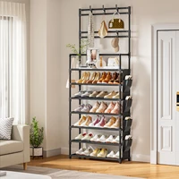 Shoe Rack 7Tier for Closet Entrance Shoe Shelf with Hooks Side Pocket Space Saving 1