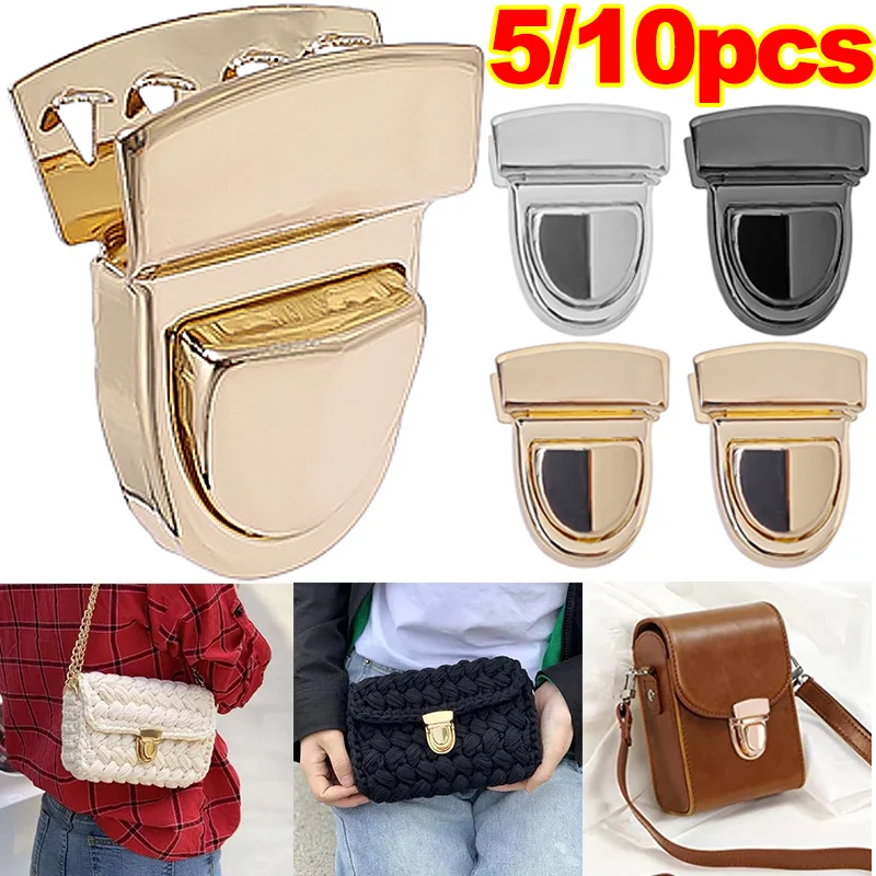 5Pcs Tuck Lock Clasp Purse Purse Buckle Fasteners Wallet Buckle Purse Clasp  Locks for DIY Craft Wallets Bag Leather Handbags Making A 