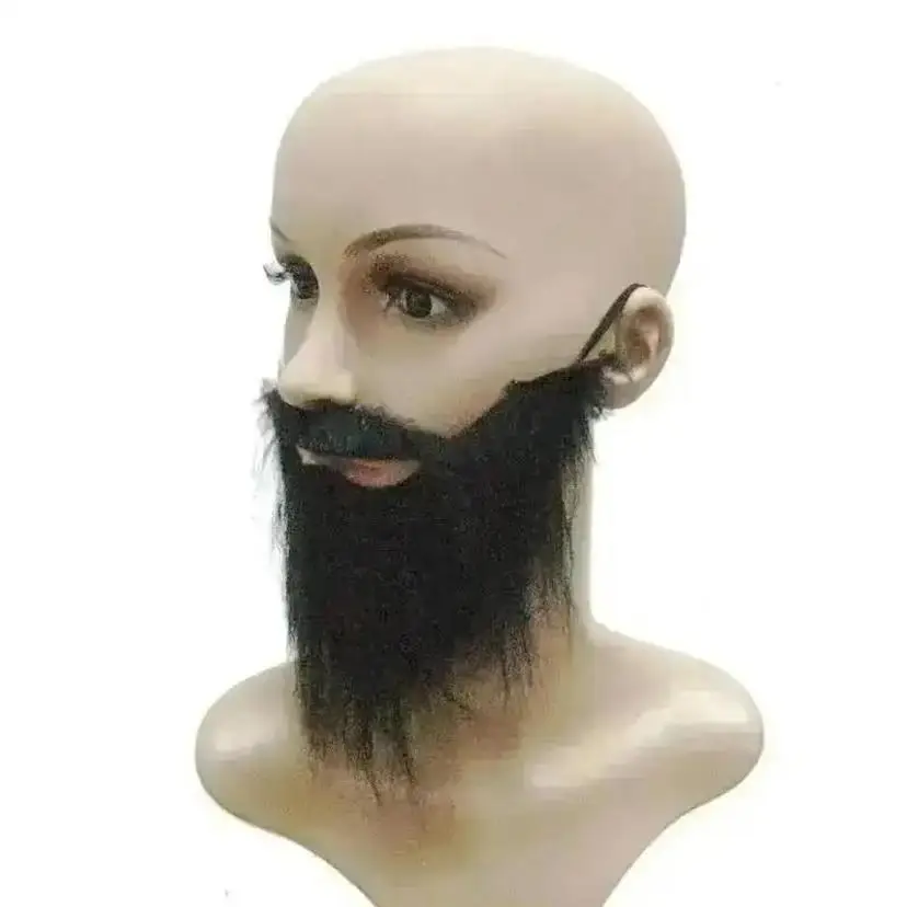 1 Pcs Long Fakes Beard Mustache Party Halloween Decoration Festival Supplies Male Men U Shape Artificial Beard Party Favors