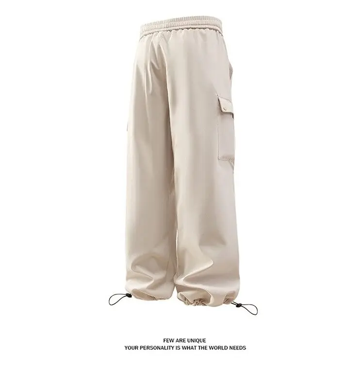 Hochwertige Herren-Freizeithose 2026 Frühling Herbst Outdoor Einfarbige Cargo-Hose Jugend Streetwear Elastischer Bund Locker Sitzende Jogginghose – Detail 10