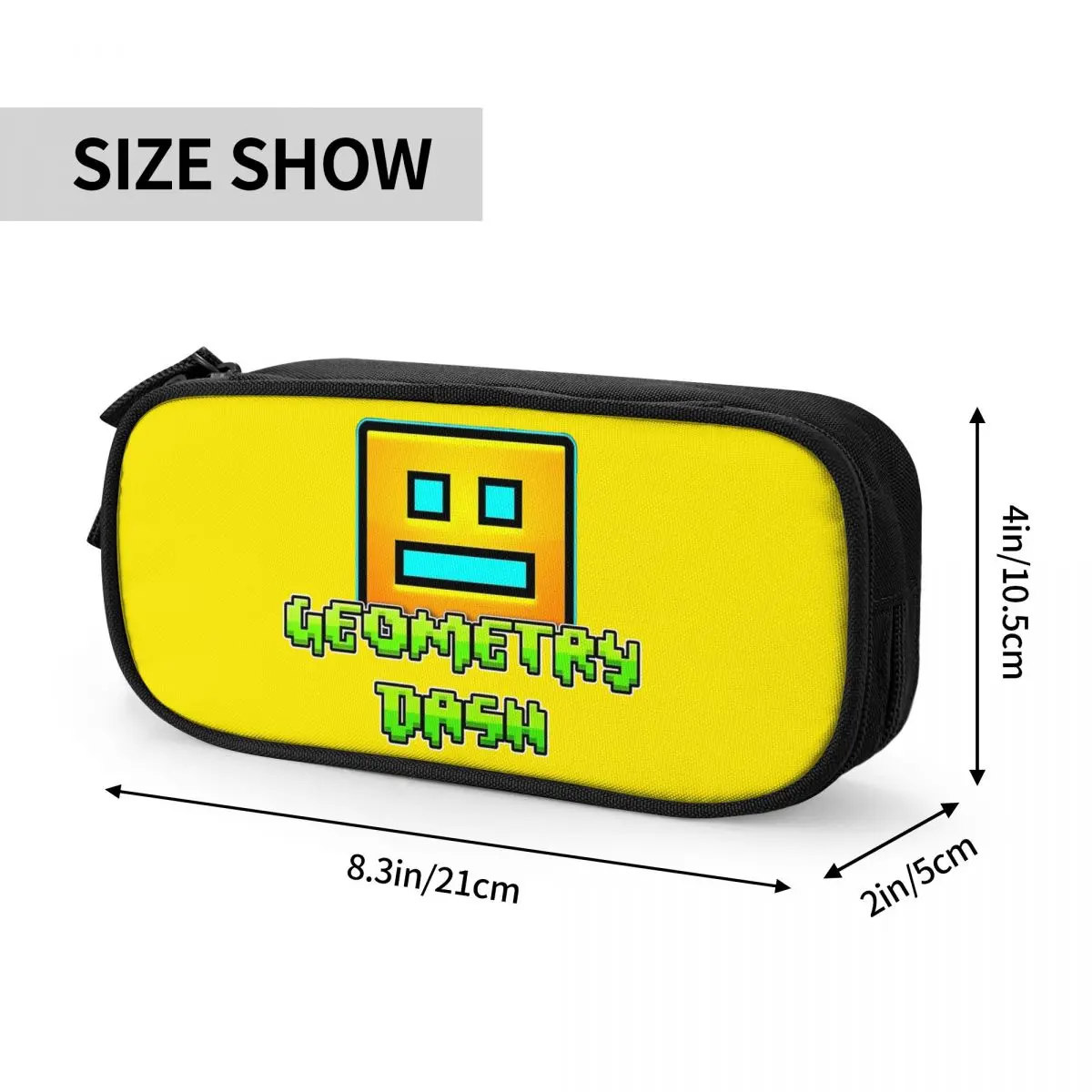 Geometric Dash App Fun Games Pencil Cases Geometry Dash Pencilcases Pen for Student Large Storage Bag Office Zipper Accessories