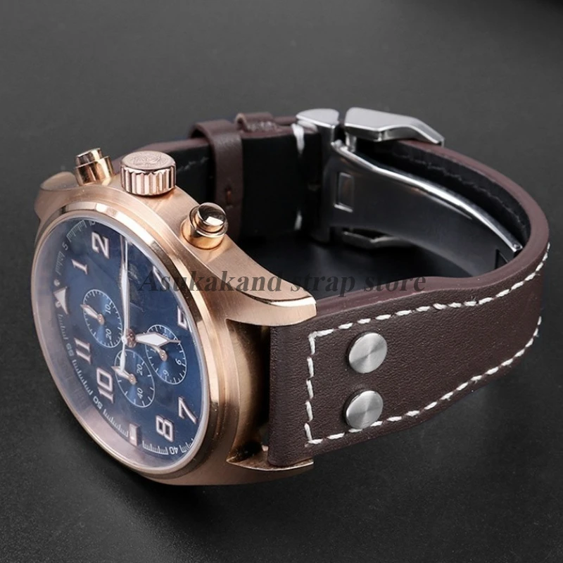รูปสินค้า สายนาฬิกาหนังคลาสสิก 20-22 มม. สำหรับ IWC นักบิน