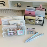 Ins 4-Tier Iron Mesh Desk File Organizer Letter Holder Desktop Storage Rack For Documents Mail Stationery Home Office Supplies 5