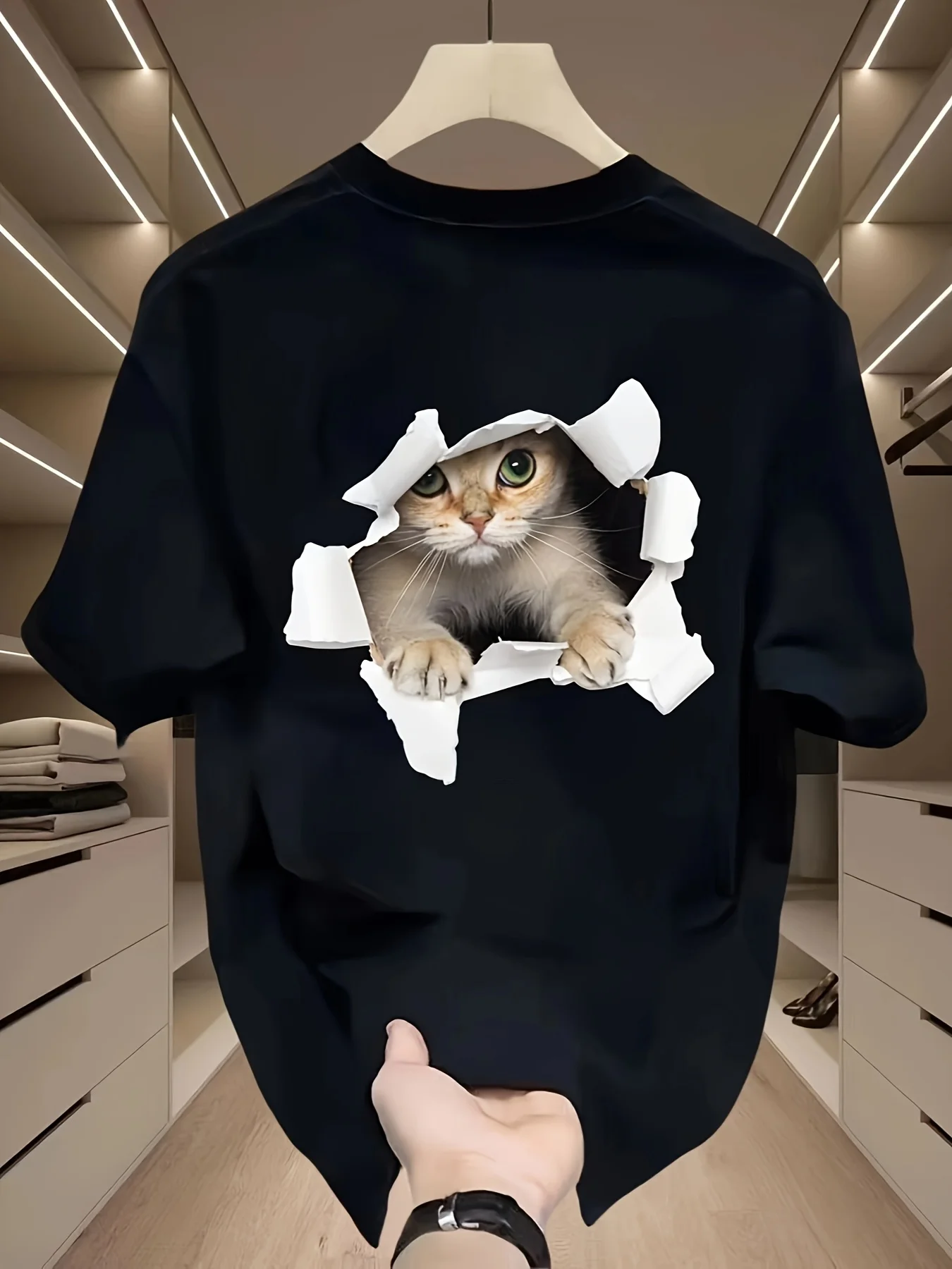 الرجال الصيف 100 القطن المألوف عادية فضفاض حجم كبي...