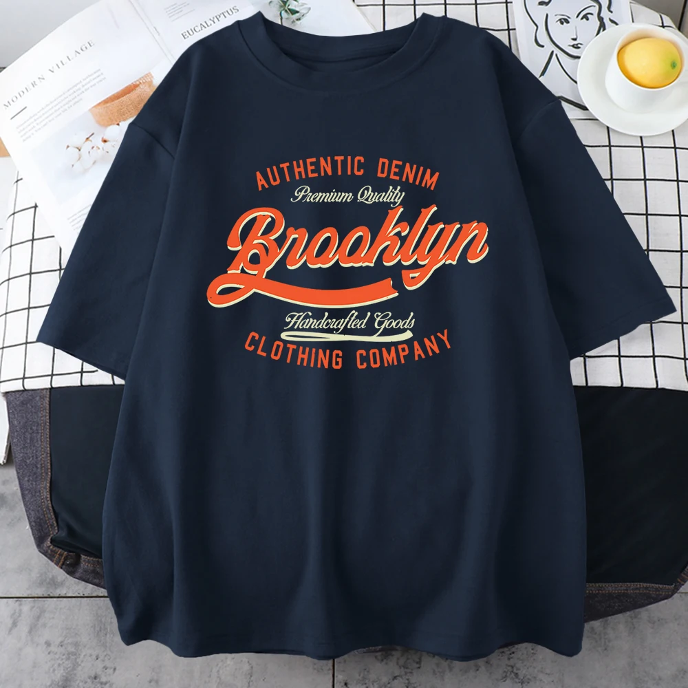 Brooklyn Handcrafted Good Abbigliamento Company Mens Manica Corta Street Hip Hop T-Shirt In Cotone Estate Traspirante Uomo Tee Abbigliamento