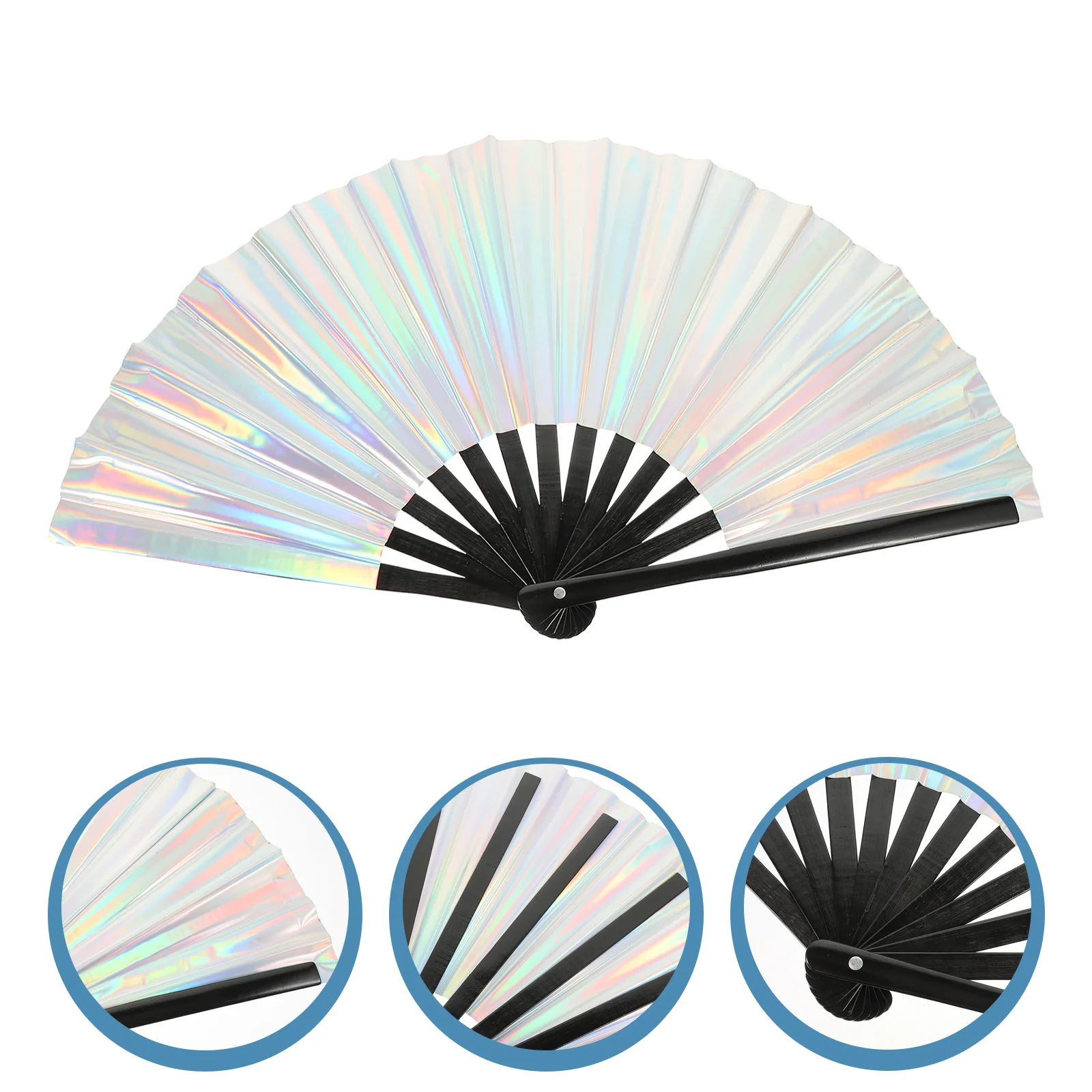 

Handheld Fan Folding Rave Fan Chinese Style Dancing Fan Large Performance Fan