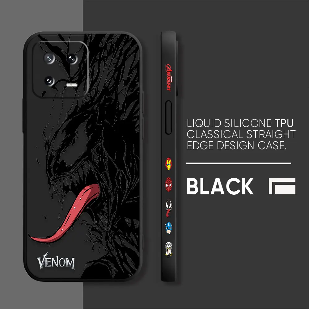 thumbnail image 1 of Funda de teléfono para Xiaomi POCO F3 F4 F5 M2 M3 M4 M5 X2 X3 X4 X5 GT Pro 4G 5G Capa Simple funda de silicona líquida Marvel Comics Venom, 1 of 5