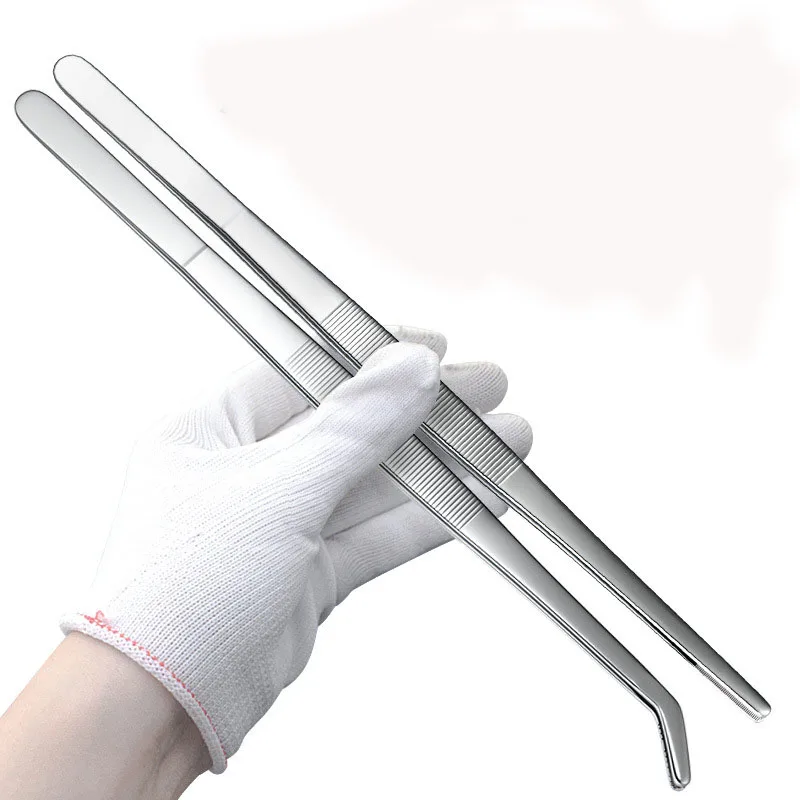 Tweezer Tool Stainless Steel Elbow Tweezers Aquarium Clip Long Tongs Medical Forceps Pet Feeding