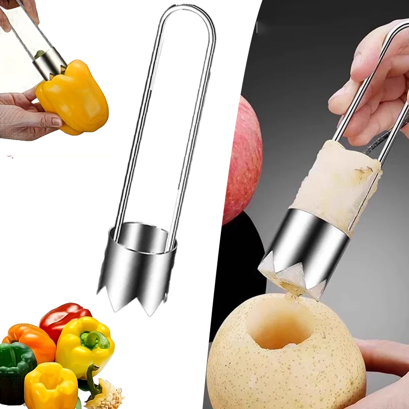 1/2pc Stainless Steel Corer Portable Core Remover Vegetable Fruit Core Extractor Multi-Use Kitchen Corer Remover Tool for Pepper 1