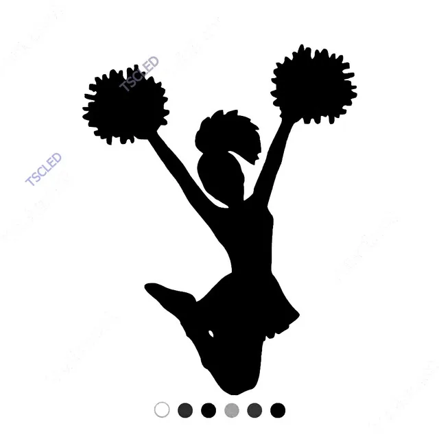 

Skirted Bouncing Pompon Girl Sticker 17cm