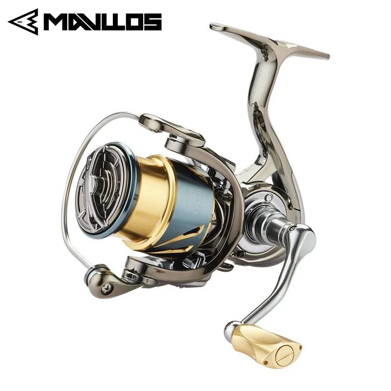Spinning Reel Mavllos Chaser Trout Spinning Reel Drag Power 15Kg Ratio 5.1:1 Ultra Light Shallow Spool Bass Snapper Fishing Rod