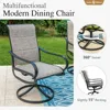 Patio Dining Set Pieces, Patio Dining Swivel Chairs Padded with 1 Umbrella Table, Outdoor Table and Chair for Lawn Garden 4