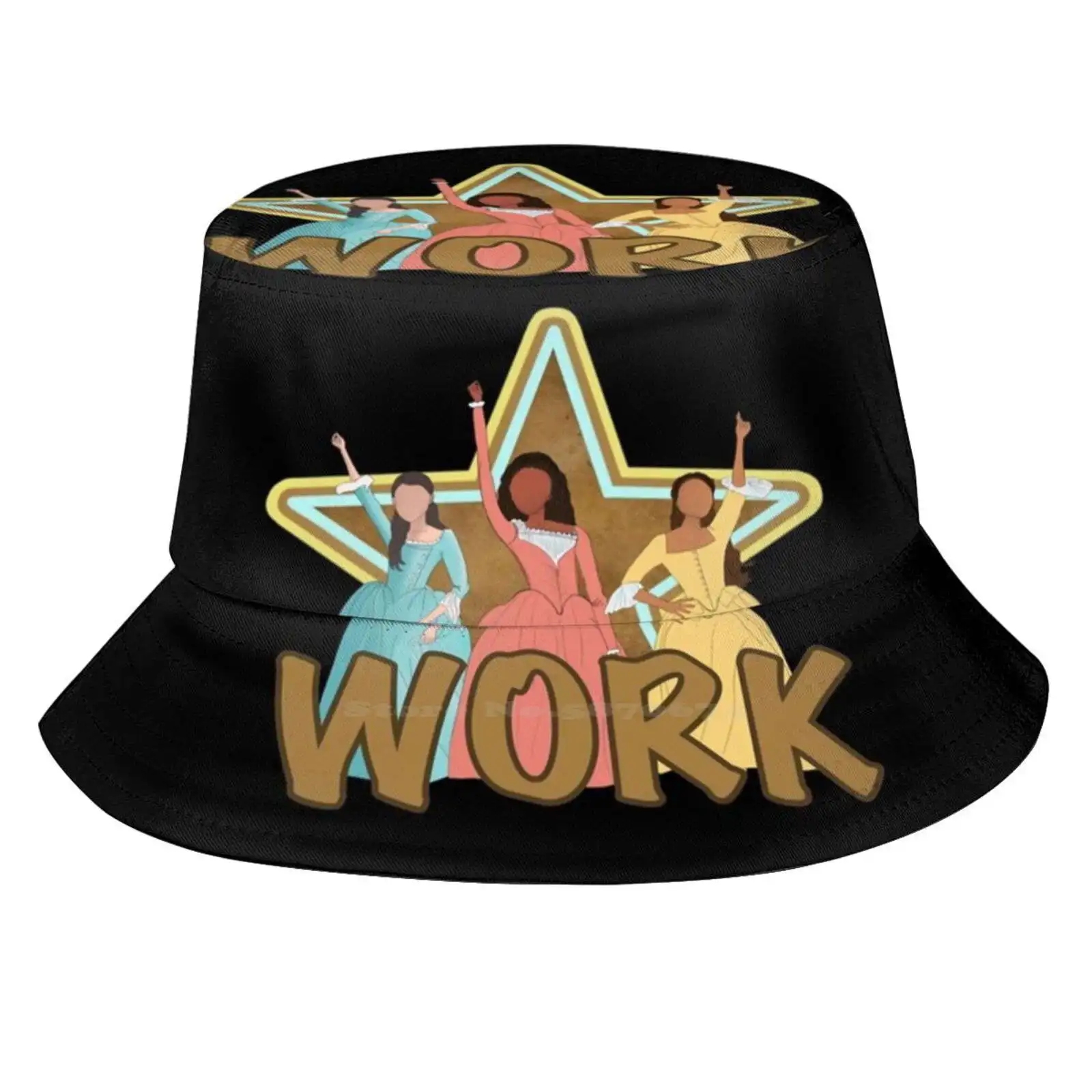 Lavoro! Con Star Fisherman'S Hat Bucket Hats Caps Schyler Sisters Work Musical Peggangelica Eliza Musical Theatre Broadway