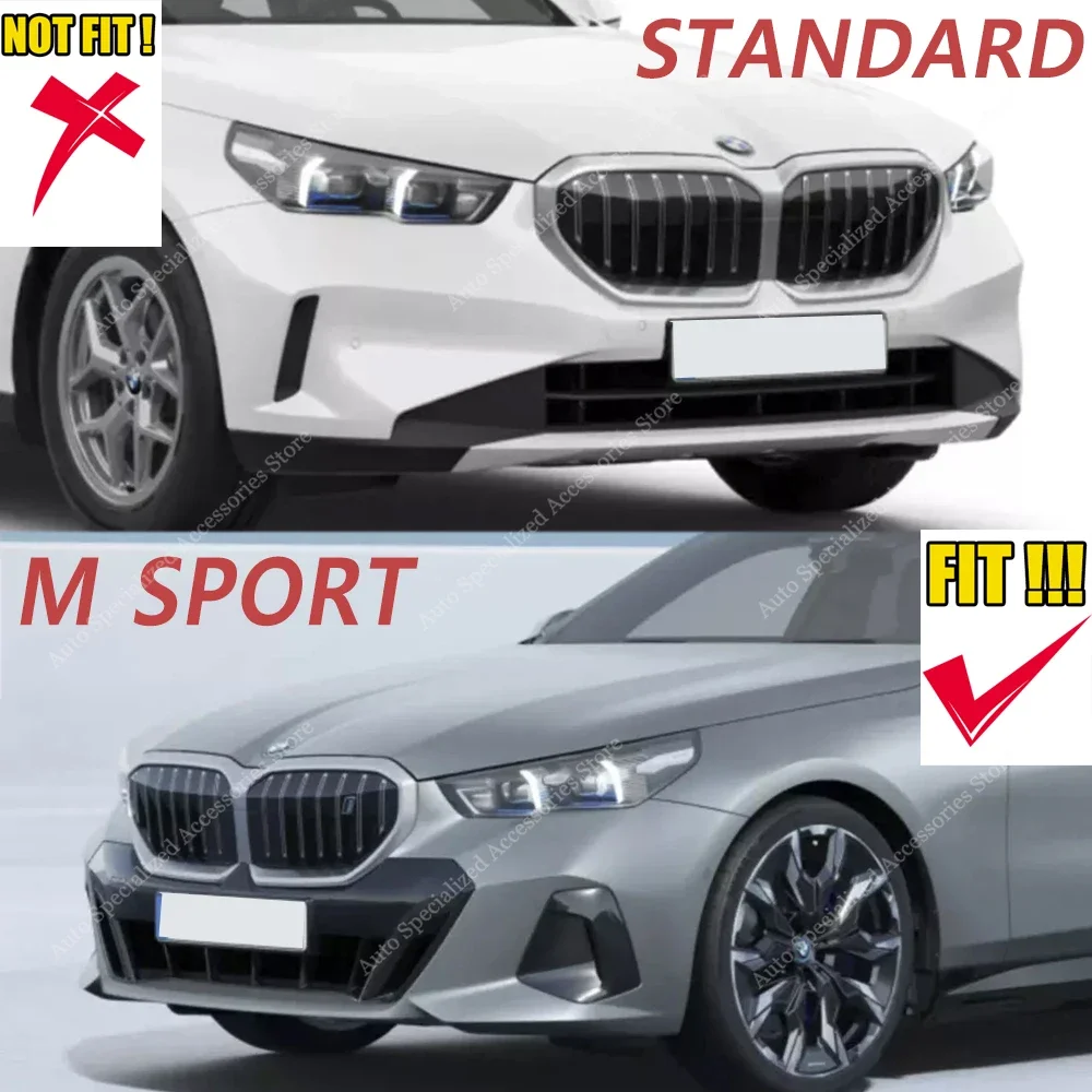 BMW G60 G61 520d 530e 550e i5 M60 M 스포츠 2023 2024 바디킷 튜닝용 MP 스타일 프론트 범퍼 립 스포일러 스플리터 디퓨저 (ABS 소재)