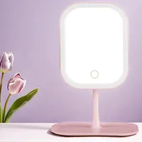 High definition mirror 3 color dimmable lamp rechargeable LED vanity mirror touch control vanity mirror family travel portable - Image 2