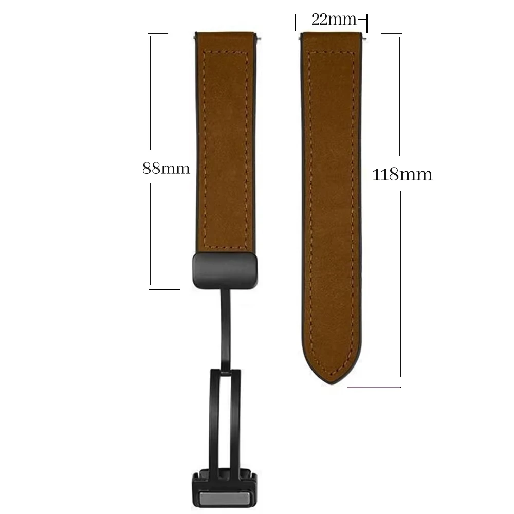 Deluxe 22mm Silicone-Leather Magnetic Strap with Oil Finish Bracelet