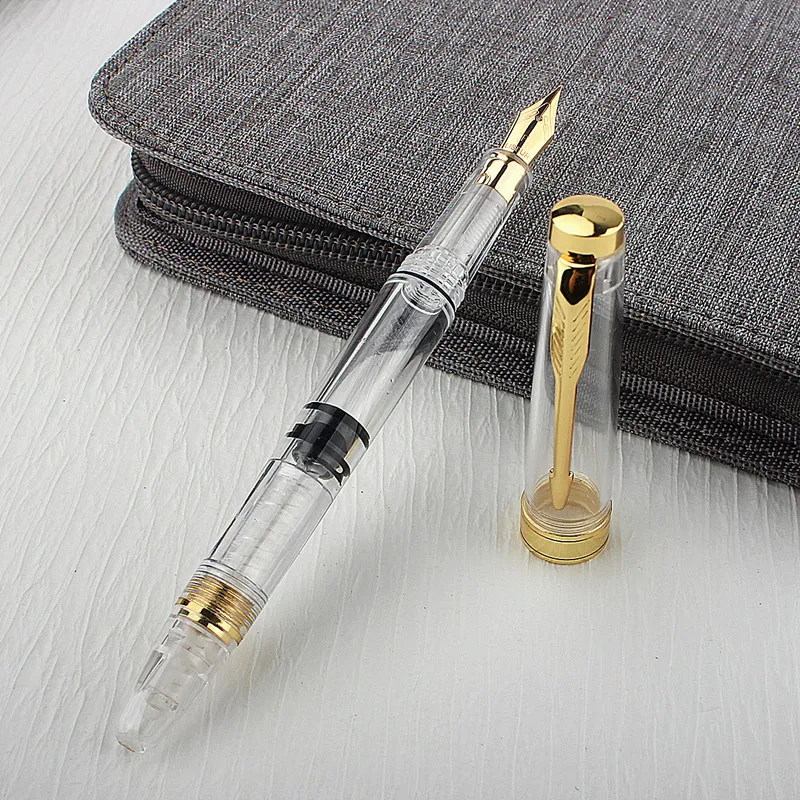 透明樹脂製 万年筆 F 新しい透明な樹脂製万年筆,ef/fペン先,0.38/0.5mm,オフィスや