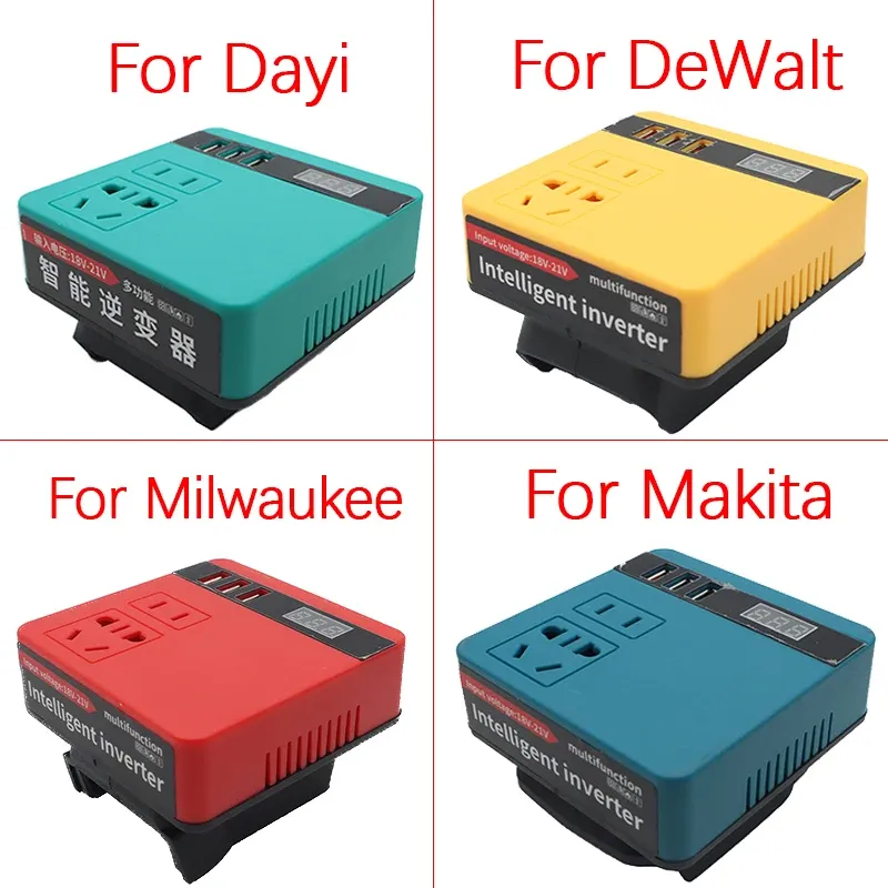220V Multifunction Intelligent Lithium Battery Inverter Outdoor Work Inverter for Makita for Milwaukee for DeWalt  for Dayi