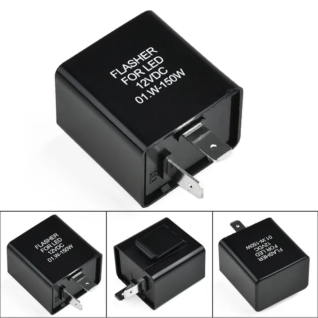 PVC Plastic LED Flasher Relay For Cars Or Motorcycles To Fix The Fast/rapid Flashing Turn Signal 0.02A-10A 12V LED Flasher Relay 4