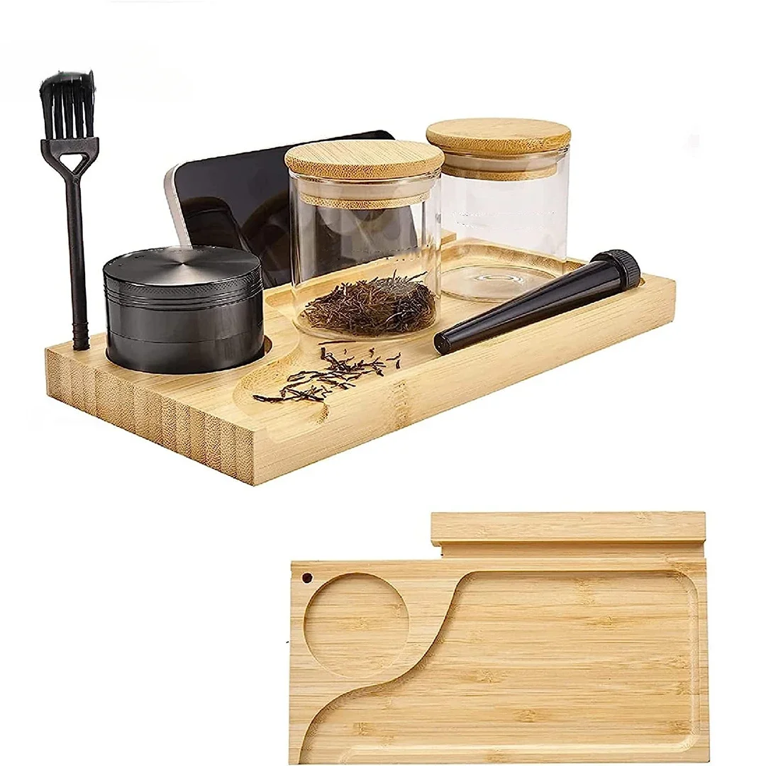 Bamboo storage box with combination lock, large bamboo combination box storage box, glass jar and herb grinder, Christmas gift 6