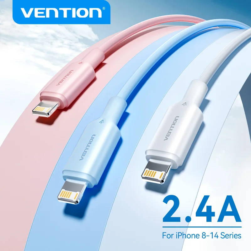 

USB-кабель Vention с Lightning для iPhone 14, 13, 12, 11, 8 Pro Max, 2,4 А