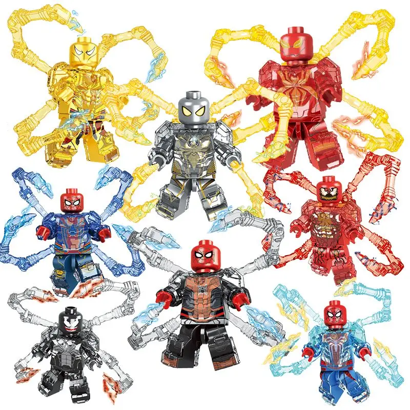 

Marvel Avengers Spider-Man Iron Man anime peripheral cartoon minifigure mecha assembled building block villain gift wholesale