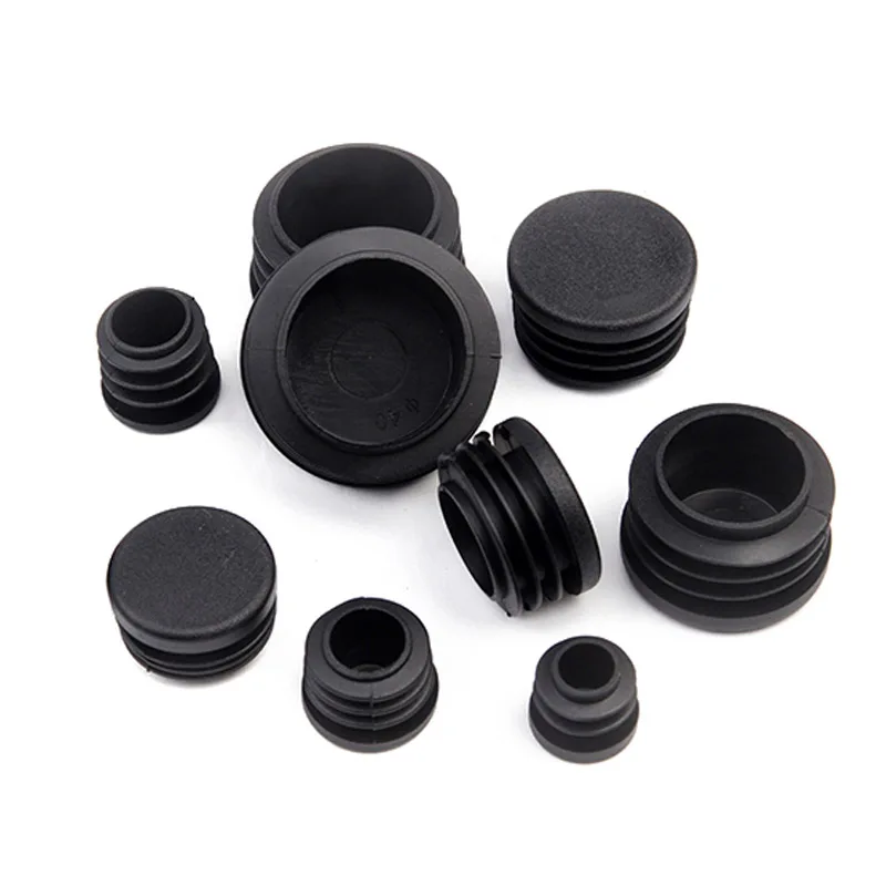 10pcs Plastic Round Inner Plug For Steel pipe End Blanking Caps Anti Slip Alloy ladder chair leg Cover Furniture Protector Pads