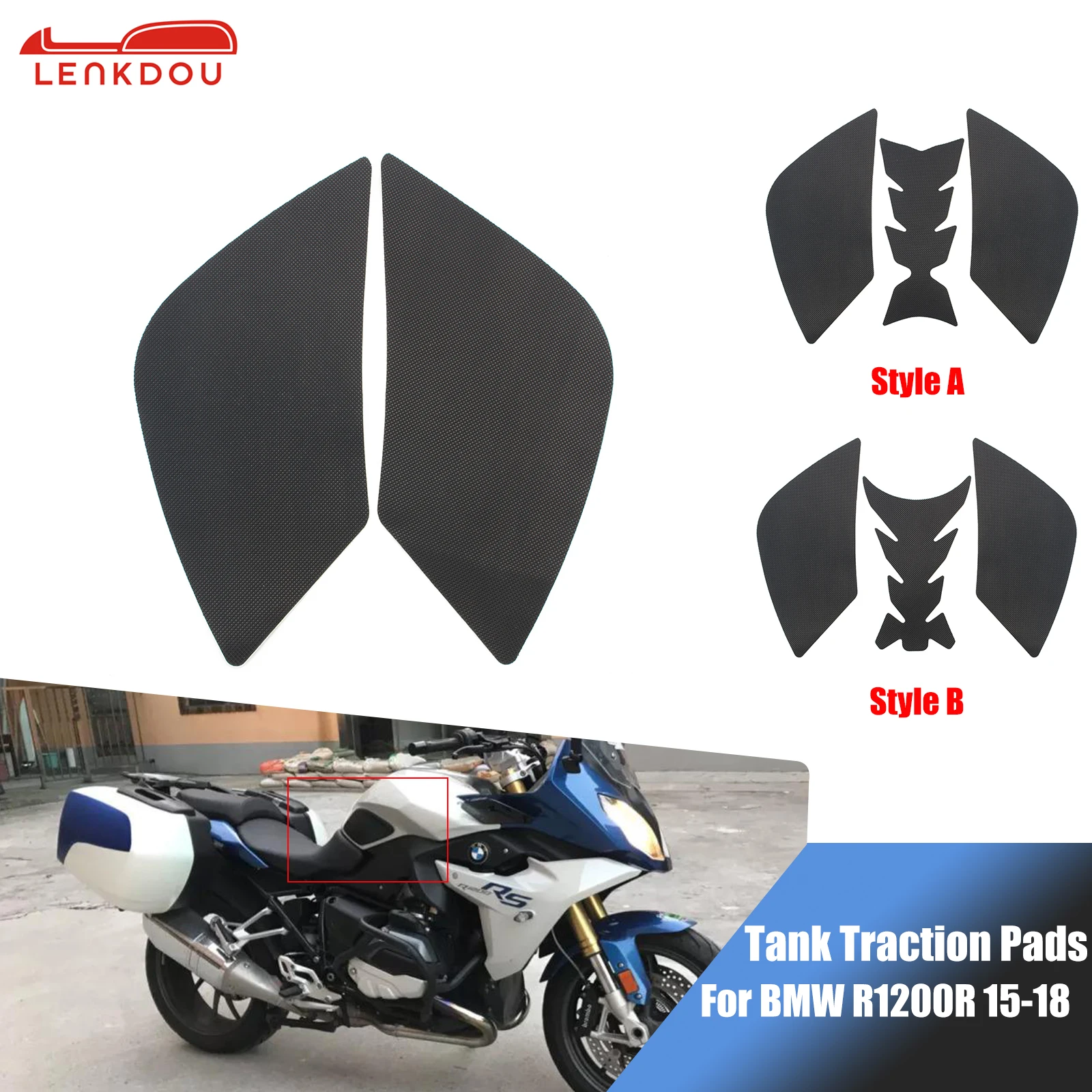 Fuel Tank Traction Pad For BMW  R1200R R1200 R 15-18 Motorcycle Accessories Side Decal Gas Knee Grip Protector Anti Slip Sticker