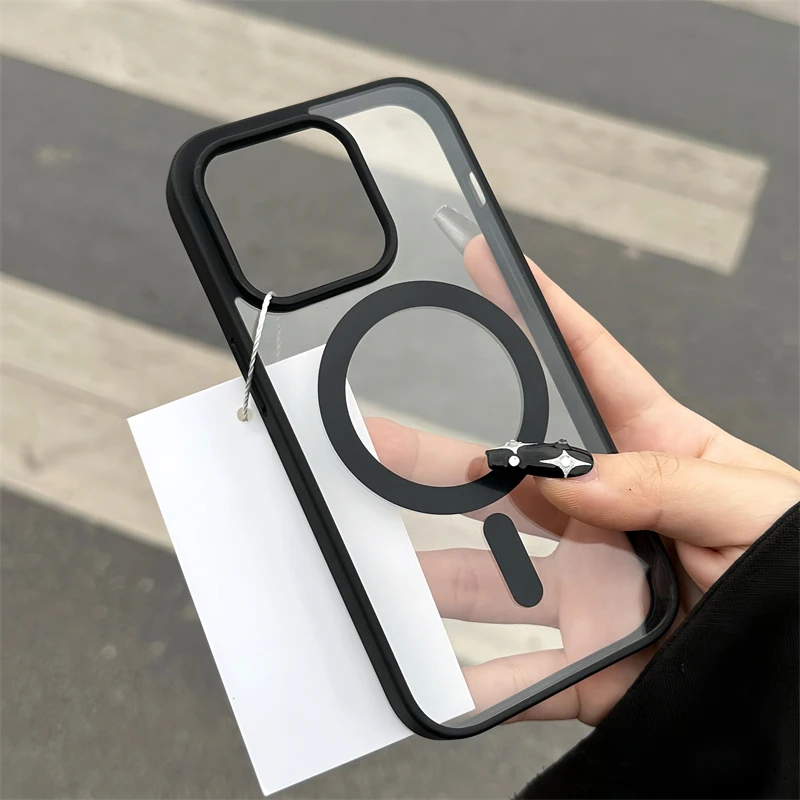 Magnetic Wireless Charging Transparent Phone Case with MagSafe Compatibility