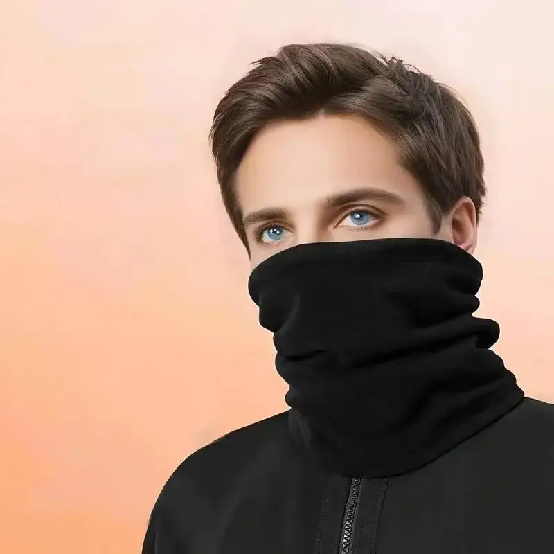 Men Winter Neck Scarf Polar Fleece Ski Tube for Outdoor Sport Cold-proof