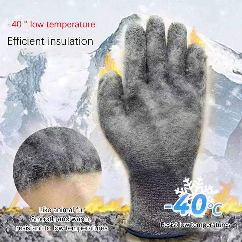 1pair Winter Waterproof Work Safety Thermal Gloves Anti-Skidding Rubber Garden Fishing Gloves for Worker Builder Hand Protection fishing gloves
