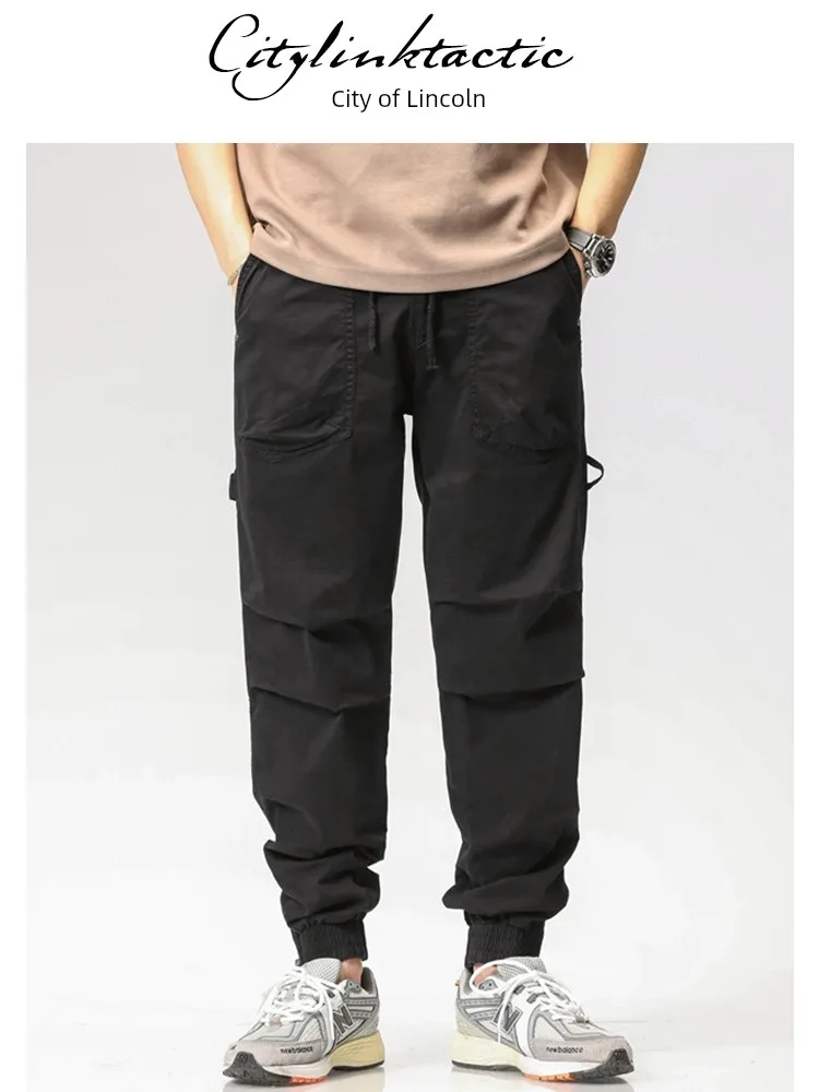 

Citylink TacTic Spring 2024 New Casual Fashion Trendy Brand Tie Feet Waist Drawstring Workwear Pants