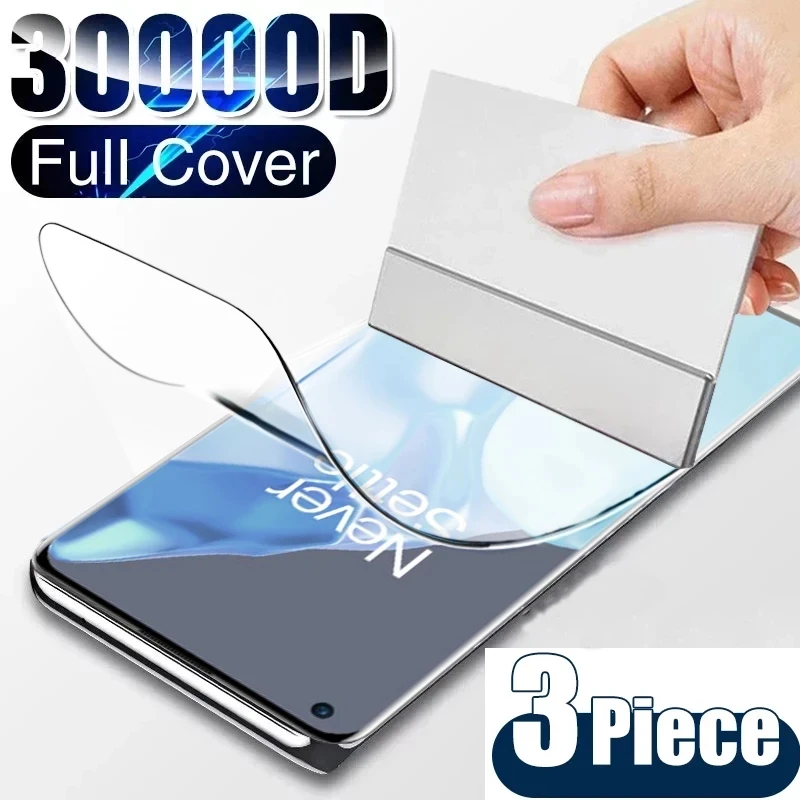 3Pcs 9H Idrogel Pellicola Per Oneplus Nord 8T 7 7T 6 6T 5 5T 3 3T Per Oneplus 1 + 6T 1 + 5T 1 + 6 1 + 5 1 + 7 Proteggi Schermo