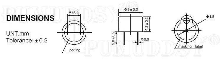 10PCS 9042 Integrierte Passive Summer 16R AC 3V 3,3 V 9x 4,2mm 9042 Aktive/Passive 3V 5V Mini Piezo Summer Lautsprecher DIY Elektronische – Detail 1