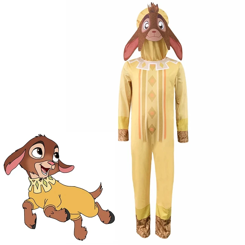 

Children's Day Cute Yellow Sheep Jumpsuits Mask Purim Halloween Cosplay Wish Valentino Kids Costume Decorative Props