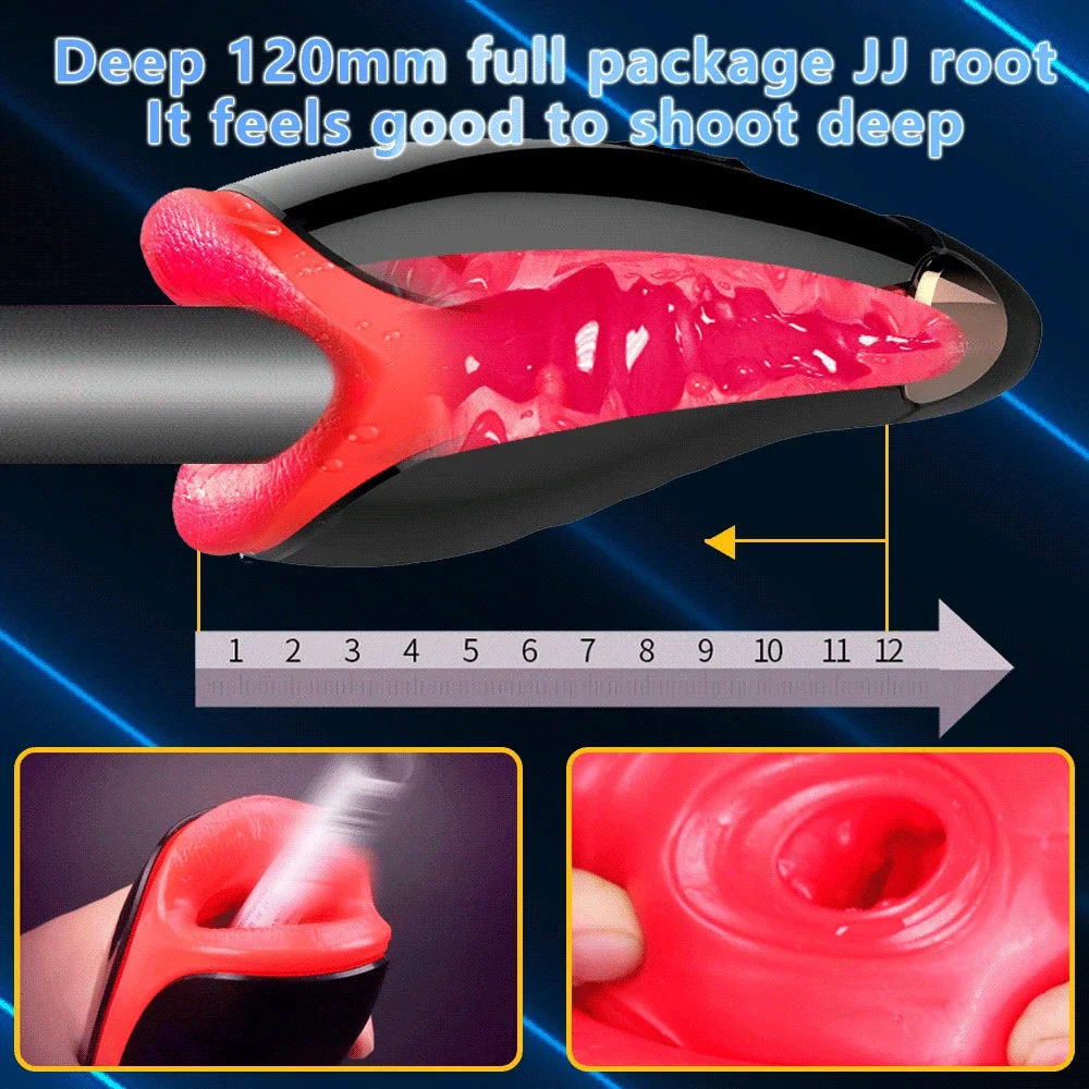 Automatic Male Masturbator for Men Vacuum licking Vibrators Penis Massager Vagina Adult Endurance Trainer Sex Toys for Men Adult