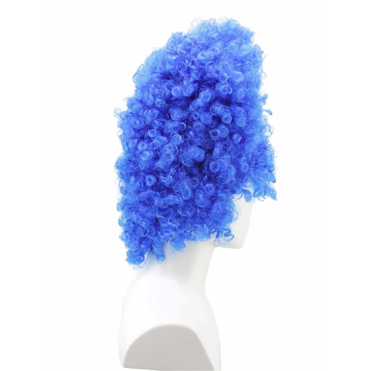 Parrucca sintetica riccia lunga blu brillante, ispirata a Marge Simpson per Halloween, cosplay e feste a tema. - immagine 3