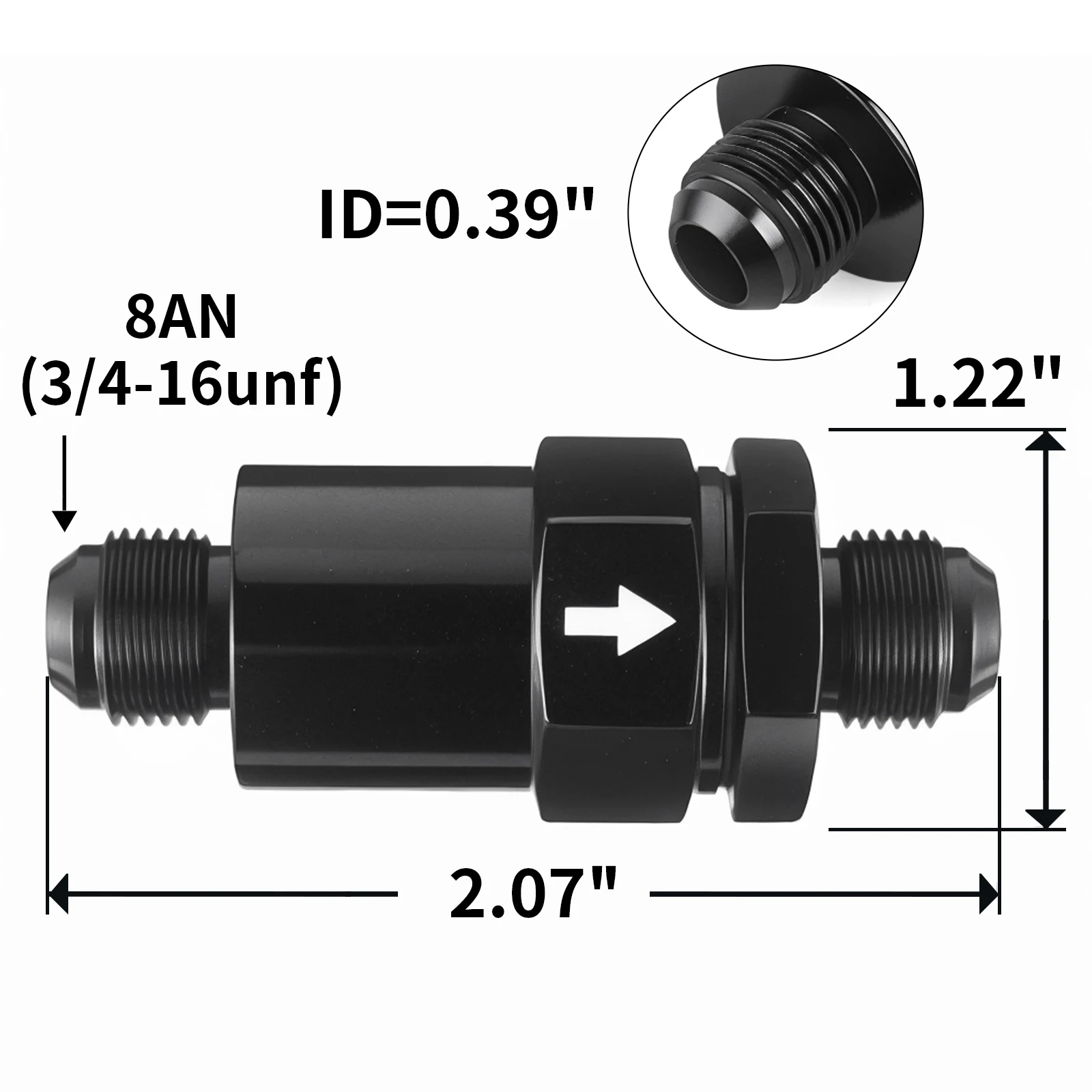 Eindklem 30mm met schroef en inzetstuk - Zwart geschilderd