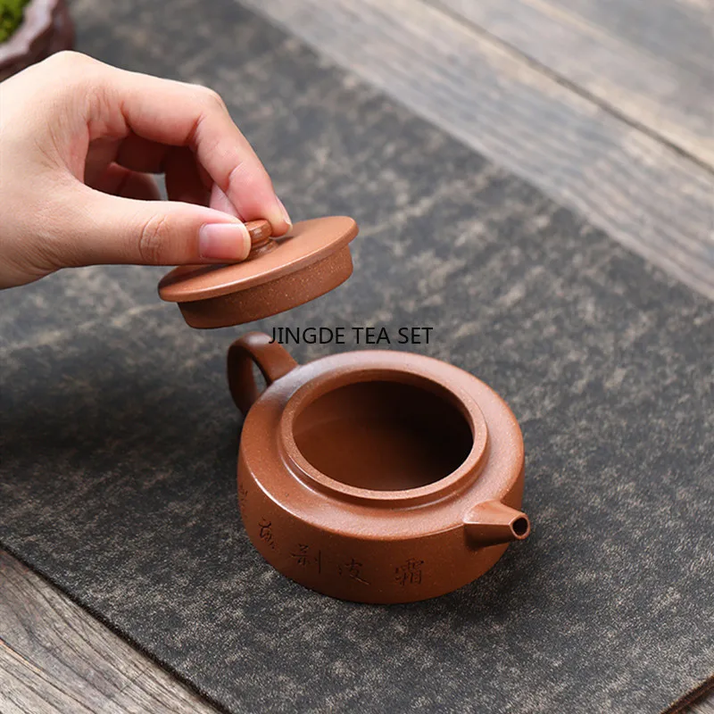 120ml Yixing Yixing Yixing Purple Clay Pot hand carved pine tree pattern beauty tea set by famous craftsmen
