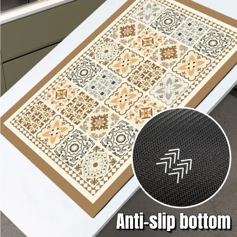 Pvc Leather Kitchen Floor Mats Waterproof Oil-proof Stain-proof Rug Home Scratch-resistant Wear-resistant Carpet Ковер Tapis 러그