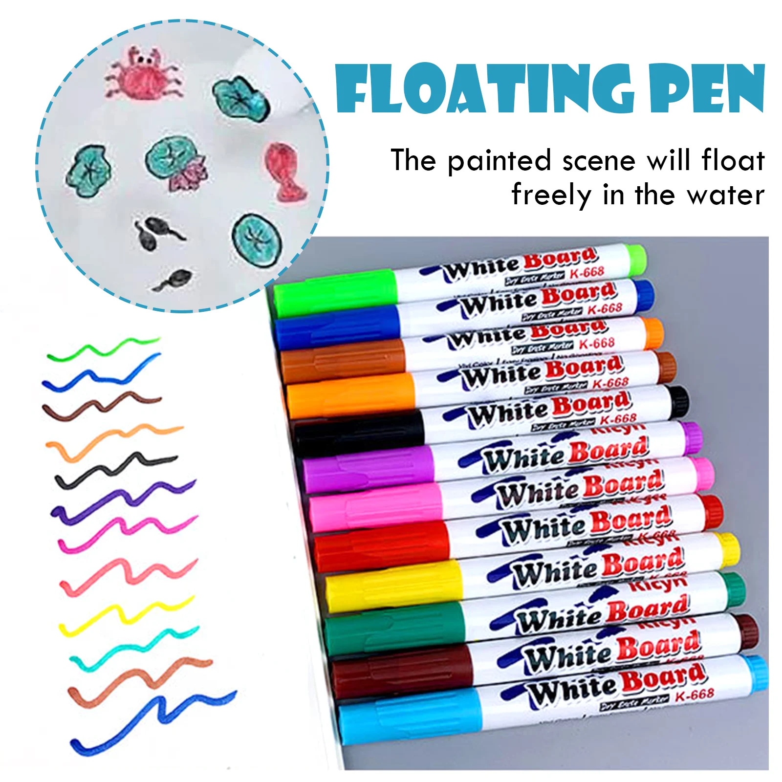 Magical Water Painting Pen Water Floating Doodle Pens 4/8/12 Colors