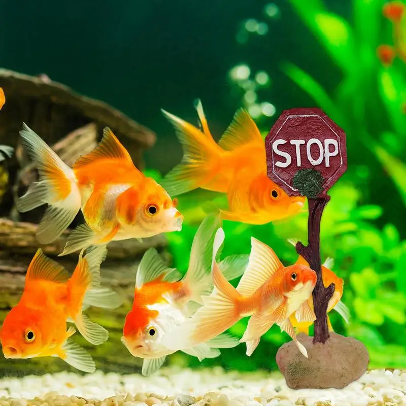 Aquarium Shark Warning Sign Resin Fish Tank Decorations Funny Aquarium Fish Tank Decor Ornaments for