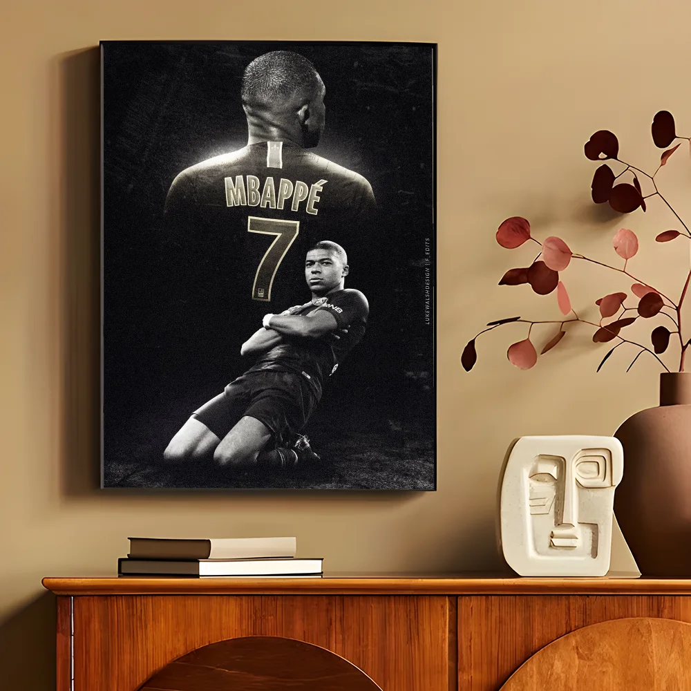 thumbnail image 1 of Pósteres adhesivos de la estrella del fútbol K-Kylian, película M-Mbappé, decoración vintage para bar, cafetería, decoración nórdica para el hogar, 1 of 5