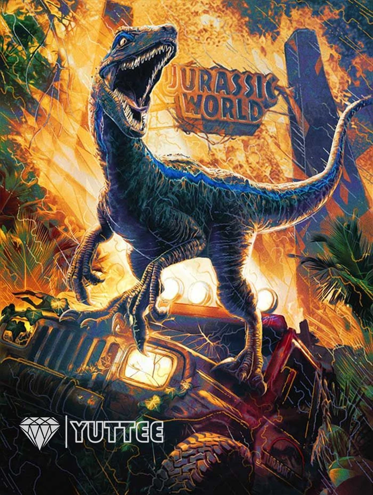 ジュラシックワールド恐竜パークダイヤモンド塗装刺繍ティラノサウルス
