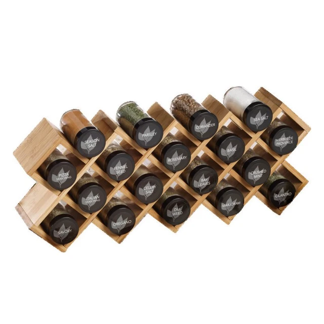 Kamenstein 18-Jar Criss-Cross Bamboo Countertop Spice Rack Organizer -  5085178