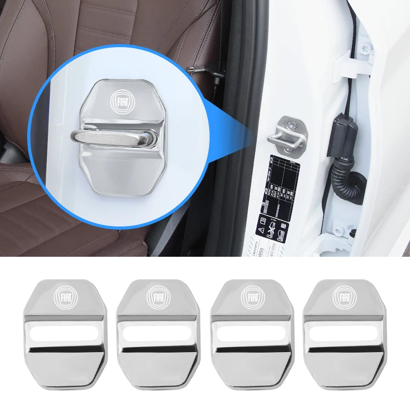 Stainless Steel Car Door Lock Protection Covers - Set of 4