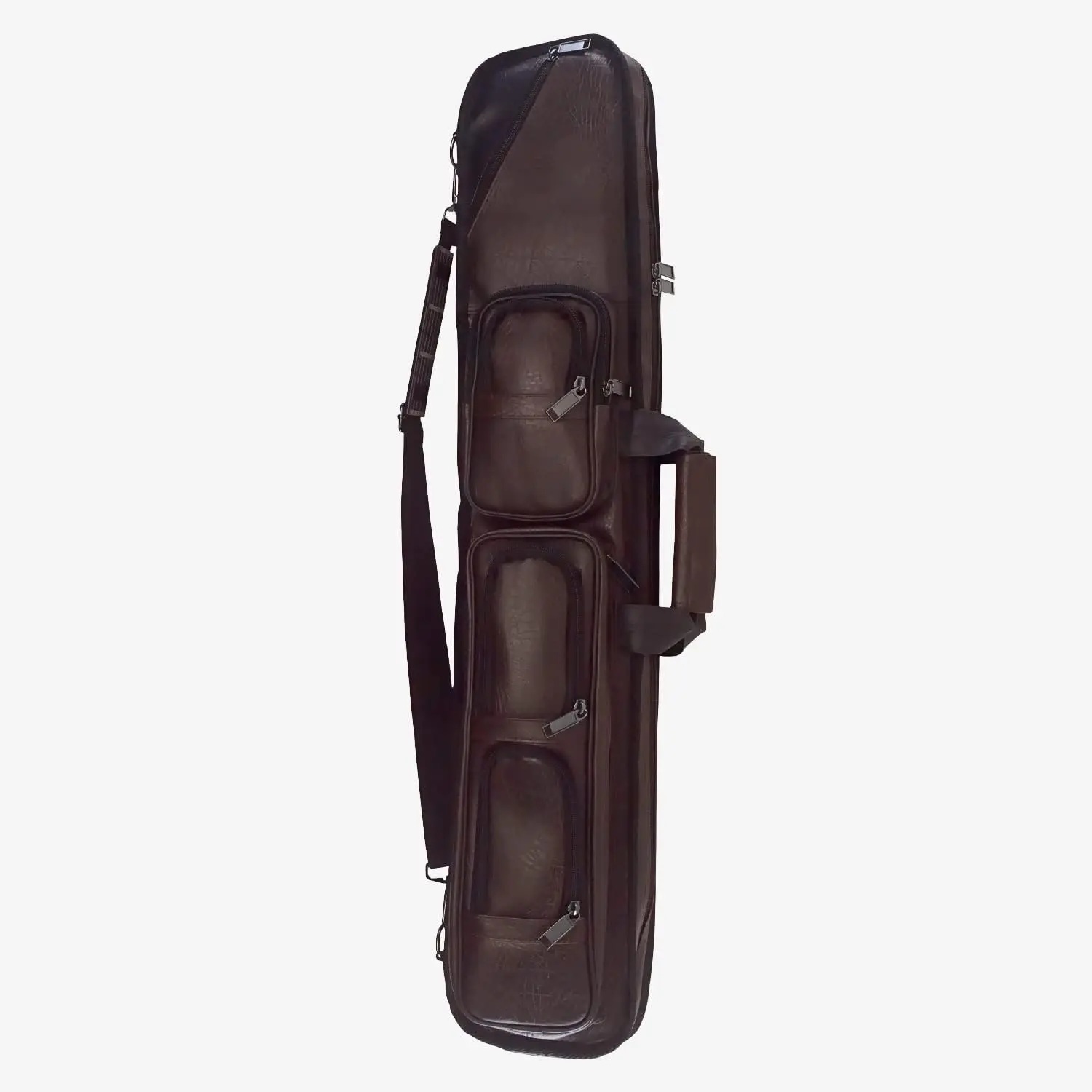 

Brown Leatherette Soft Pool Cue Case with Black Accents, 4B/8S (LC5)